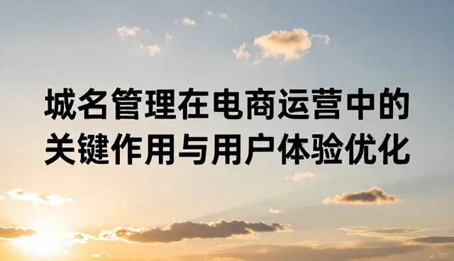 域名管理在电商运营中的关键作用与用户体验优化